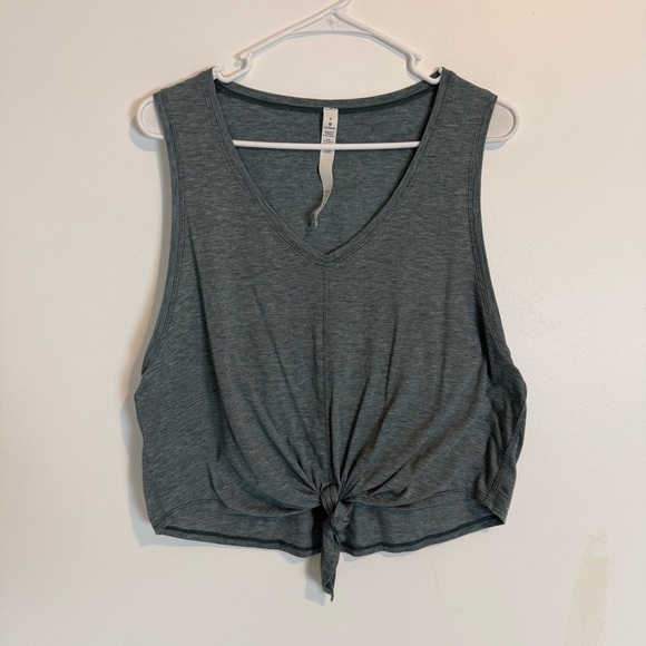Lululemon Knot Gonna Fly Tank TENCEL Size 8 Heathered Deep Cove v neck sport top - Picture 1 of 6